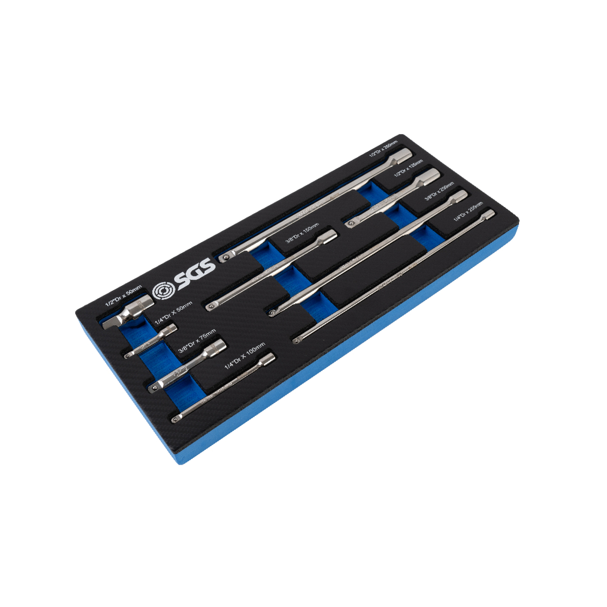 SGS 9pc Imperial Drive Extension Bar Set | 1/4in, 3/8in, 1/2in | Foam Insert